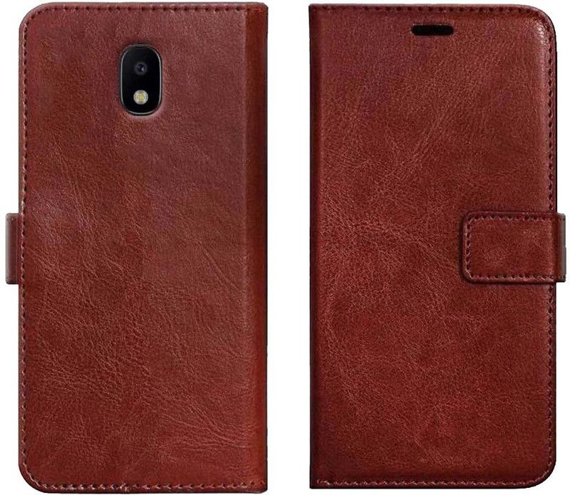 Trap Wallet Case Cover for Samsung Galaxy J7 Pro  (Brown, Shock Proof, Pack of: 1)