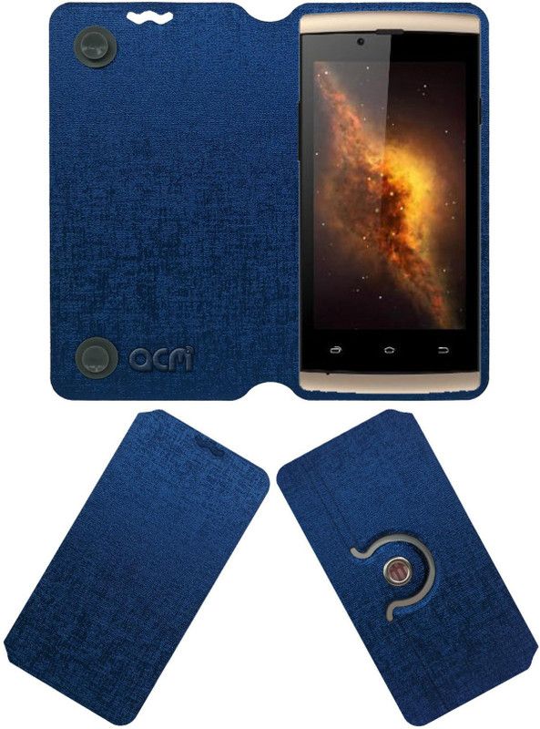 ACM Flip Cover for Spice Xlife 364  (Blue, Cases with Holder)
