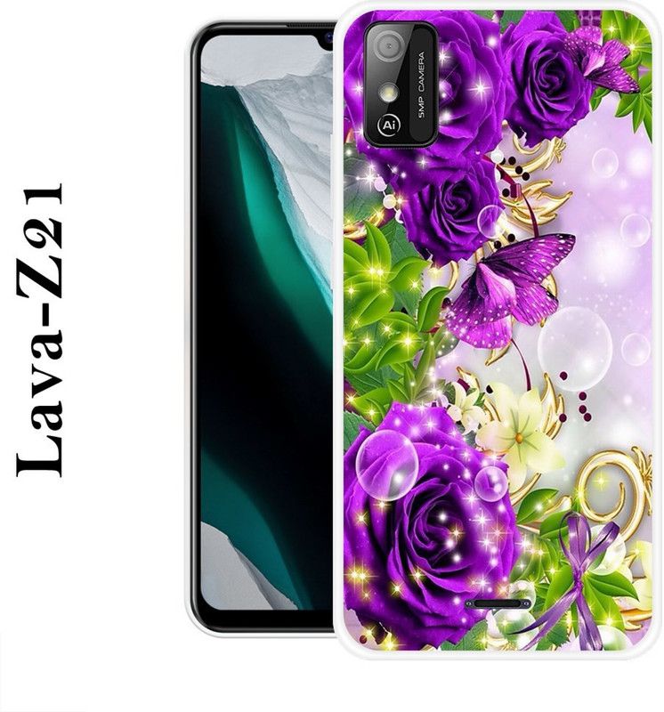 KUDI Back Cover for Lava Z21  (Purple, Green, Grip Case, Silicon)