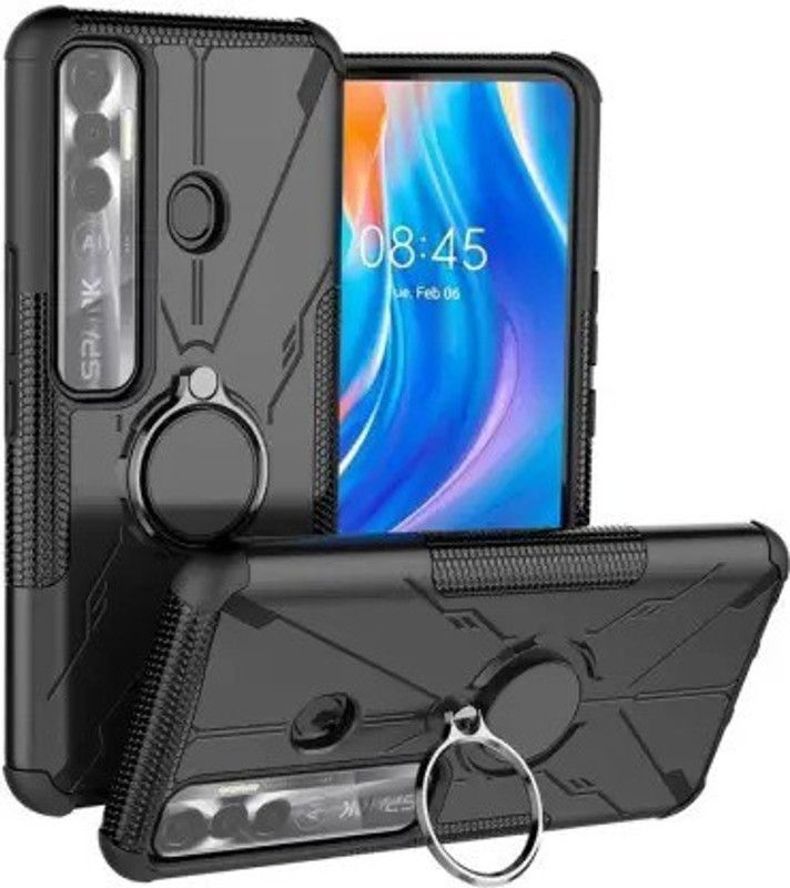 S-Softline Back Cover for Tecno Spark 7 Pro, Rugged Dual-Layer Shockproof Case  (Black, Pack of: 1)