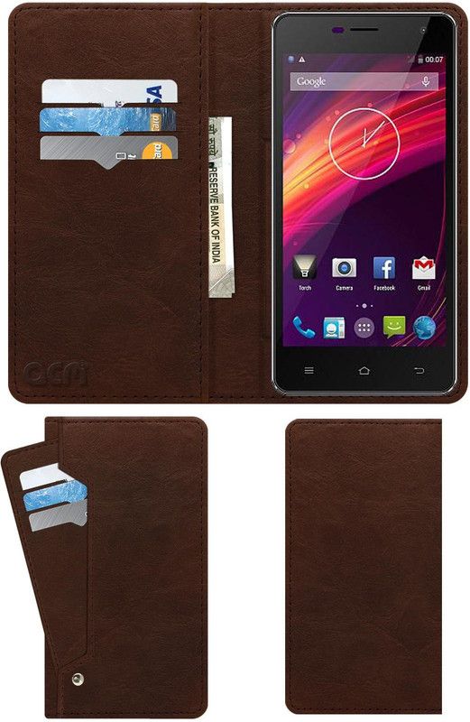 ACM Flip Cover for Wiio Wi3  (Brown, Cases with Holder, Pack of: 1)