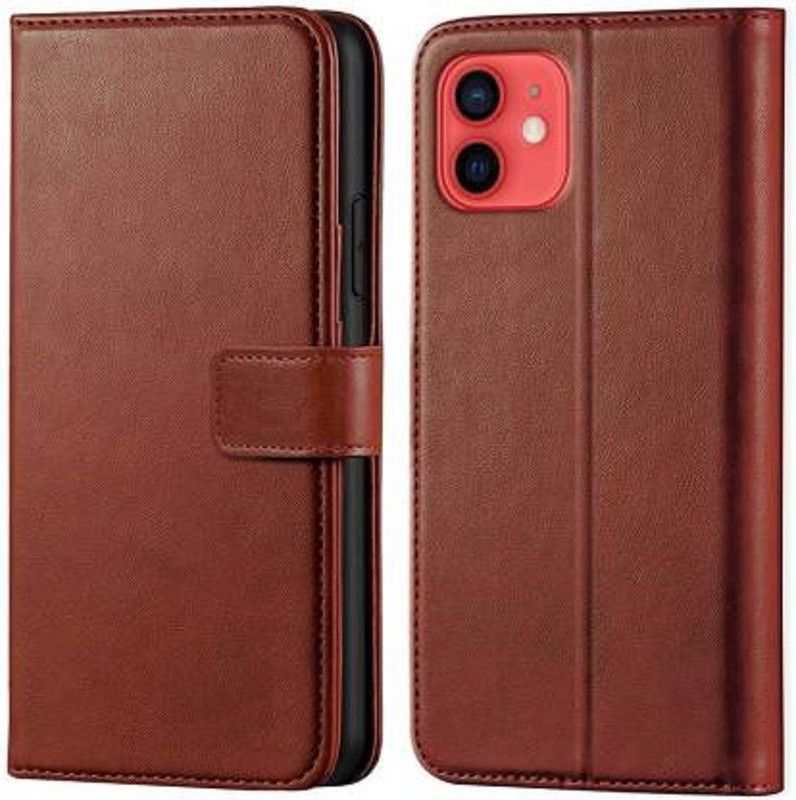 Urban Tech Flip Cover for Apple Iphone 12Flip Case | Magnetic Closure | Shock Proof Wallet Flip Cover  (Brown, Magnetic Case, Pack of: 1)