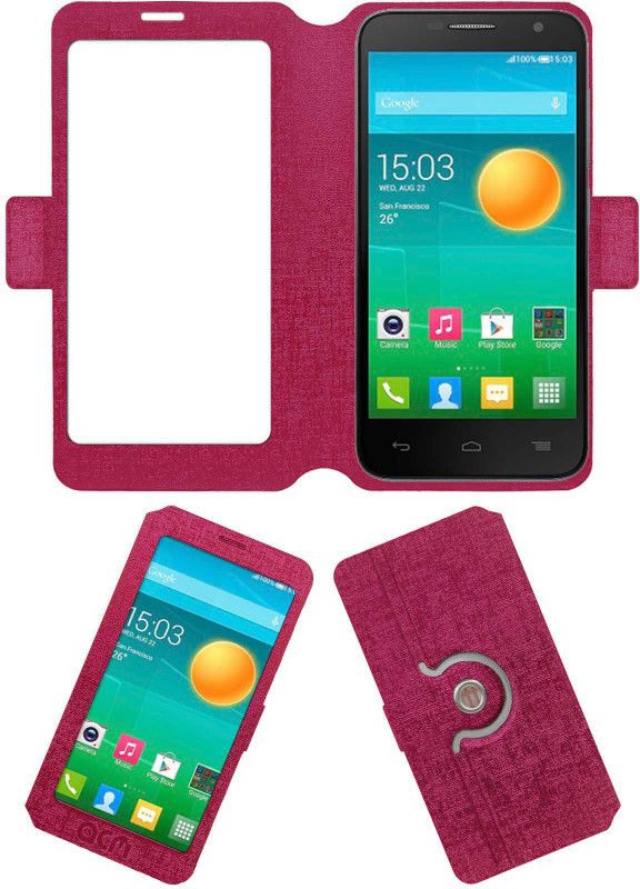 ACM Flip Cover for Alcatel Idol 2 Mini L  (Pink, Cases with Holder)