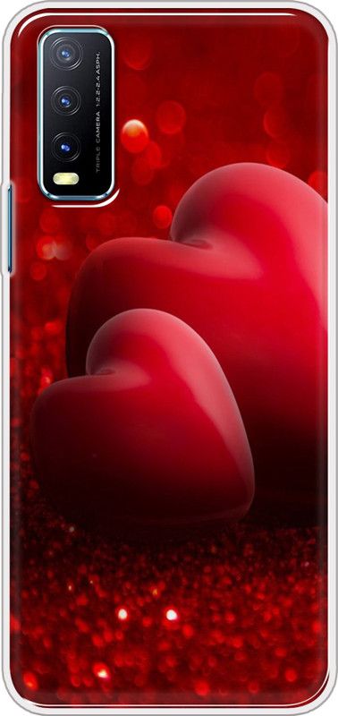 Hansviprint Back Cover for Vivo Y20A  (Red, Grip Case, Silicon, Pack of: 1)
