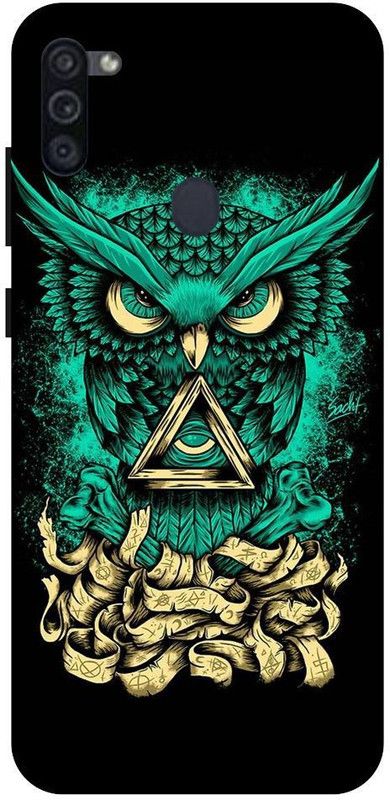URCHIN Back Cover for Samsung M11 owl, illuminati owl, cool, tranding, bird, fire, fantacy  (Multicolor, Shock Proof)