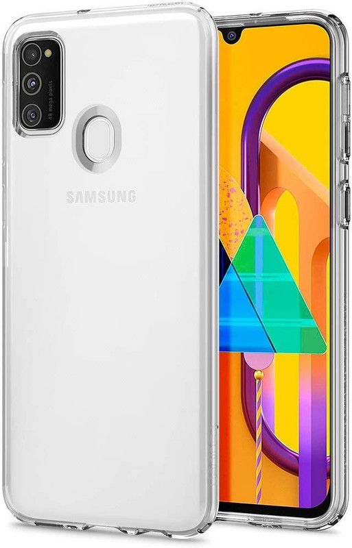 CASE CREATION Back Cover for Samsung M21 Transparent Silicone Full Protection TPU Back Case Thin Shockproof  (Transparent, Dual Protection, Pack of: 1)