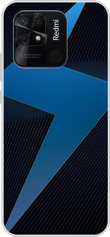 Wellcase Back Cover for Redmi 10, Mi 10, Xiaomi Redmi 10  (Black, Blue, Silicon, Pack of: 1)