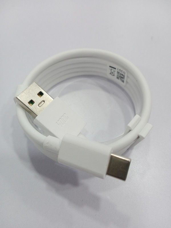 NUKAICHAU USB Type C Cable 6.5 A 1.00223999999997 m Copper Braiding 65 watt data cable type c  (Compatible with data cable type c to type c, White, One Cable)