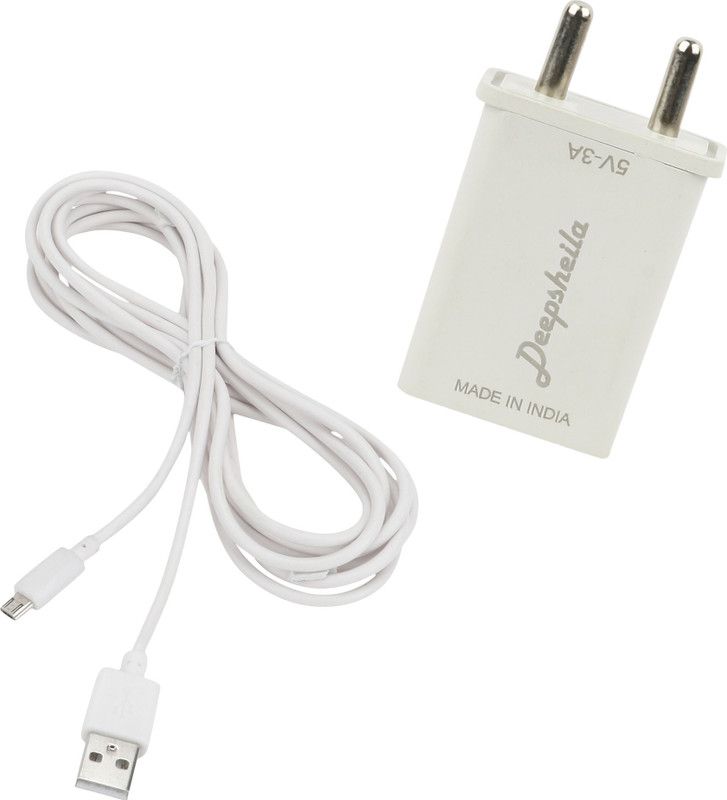Deepsheila 5 W NA 3.4 A Multiport Mobile 3.4A. FAST CHARGER & V8 CABLE FOR SAMSUNG GALAXY ALPHA Charger with Detachable Cable  (White, Cable Included)