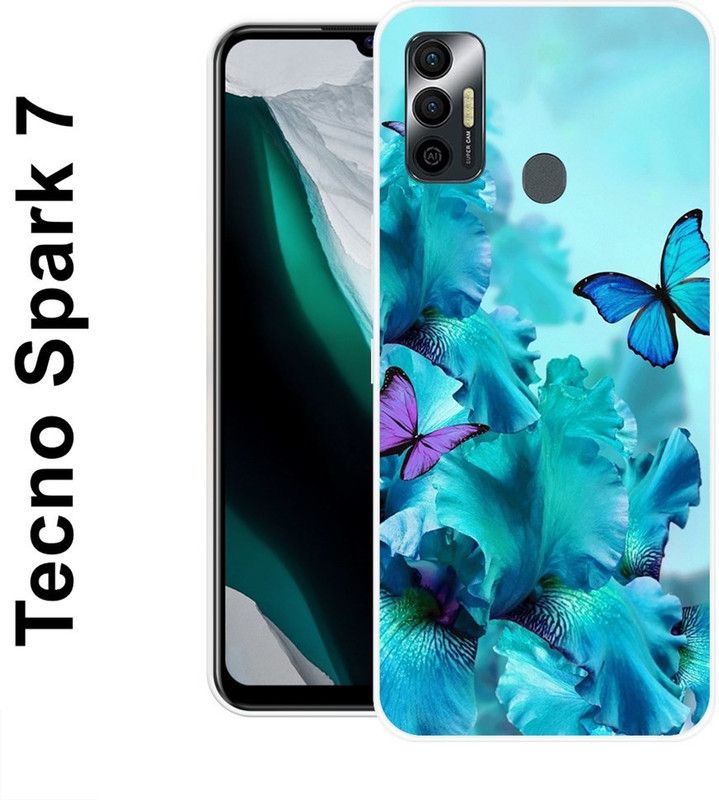 JATLAND Back Cover for Tecno Spark 7, Tecno Spark 7T  (Blue, Silicon)