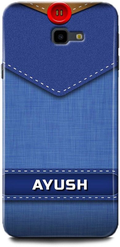 WallCraft Back Cover for SAMSUNG Galaxy J4 Plus AYUSH NAME, A, LETTER, BLUE, JEANS, ALPHABET, DESIGN  (Multicolor, Dual Protection, Pack of: 1)