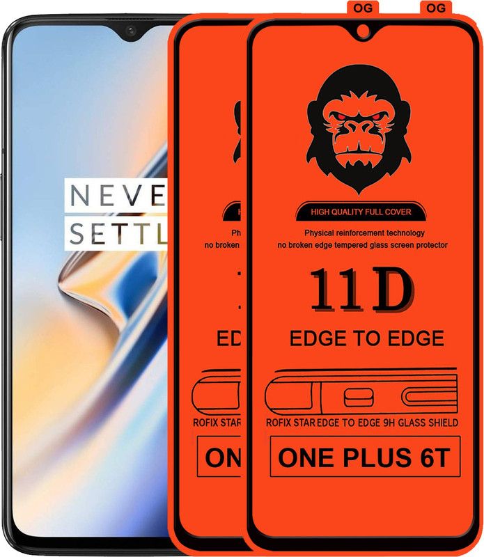Rofix star Edge To Edge Tempered Glass for OnePlus 6T  (Pack of 2)