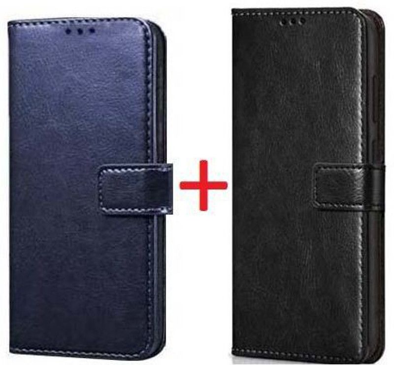 RidivishN Flip Cover for Samsung Galaxy F12, Samsung Galaxy M12, Samsung Galaxy A12  (Blue, Black, Pack of: 2)