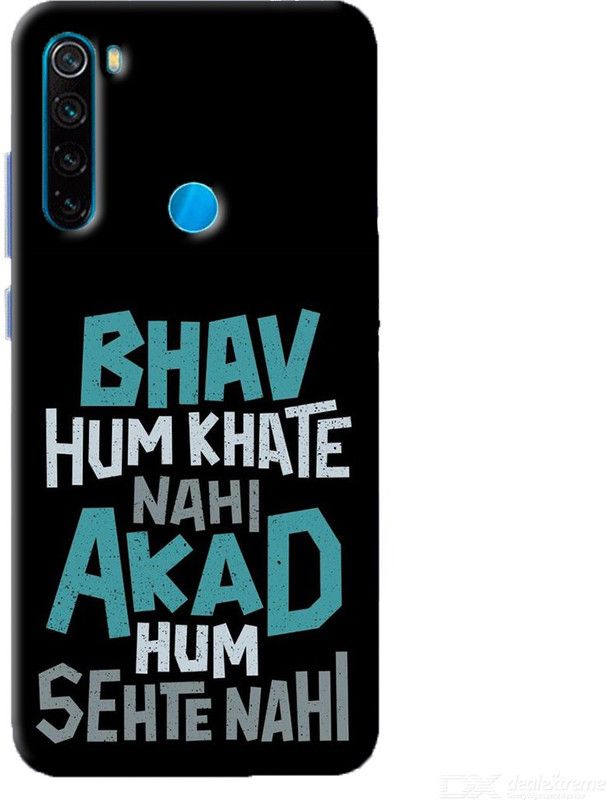 NDCOM Back Cover for Xiaomi Redmi Note 8 Bhav Hum Khate Nahi Akad Hum Sehte Nahi Attitude Quote Printed  (Multicolor, Hard Case, Pack of: 1)