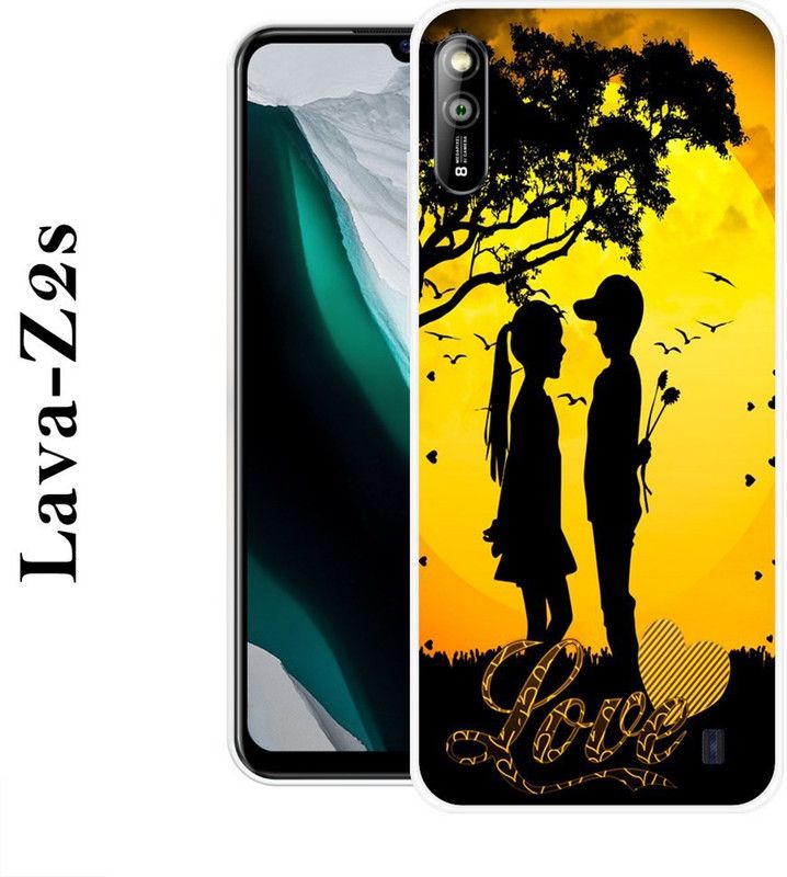 SIMAWAT Back Cover for Lava Z2S  (Yellow, Black, Grip Case, Silicon)