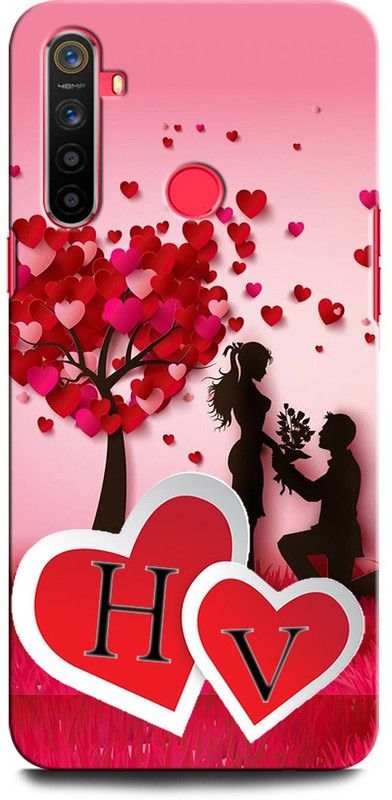 GRAFIQE Back Cover for Realme 5s HV, H LOVE V, V LOVE H, H LETTER, V LETTER, HV NAME  (Multicolor, Shock Proof, Pack of: 1)