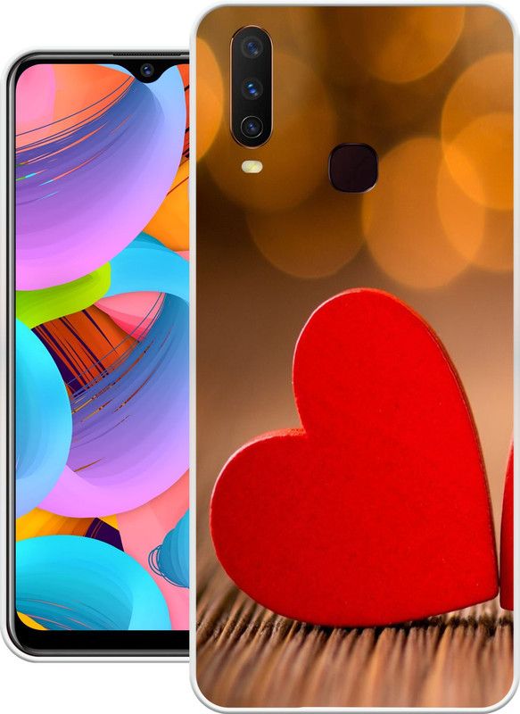 Print maker Back Cover for Vivo Y11  (Red, Brown, Grip Case, Silicon, Pack of: 1)