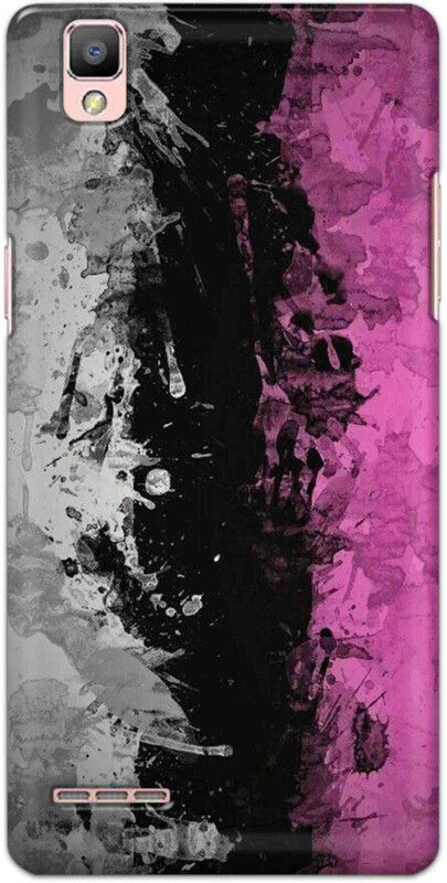 NDCOM Back Cover for OPPO F1 Pink Black Pattern Printed  (Multicolor, Hard Case, Pack of: 1)