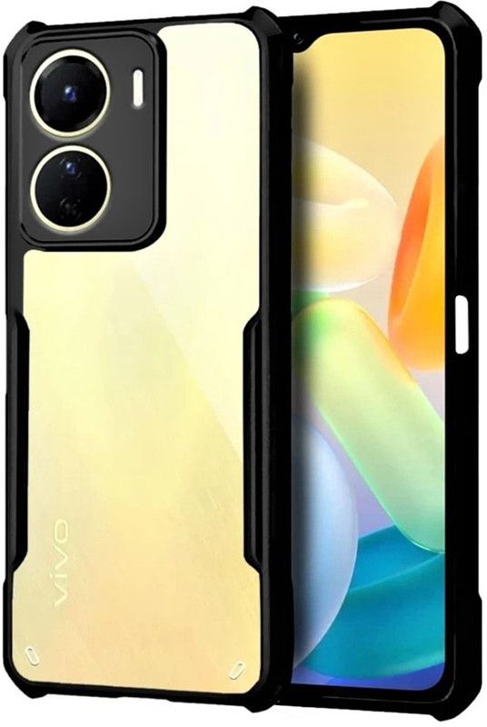 SUARD Back Cover for Vivo Y16  (Black, Dual Protection)