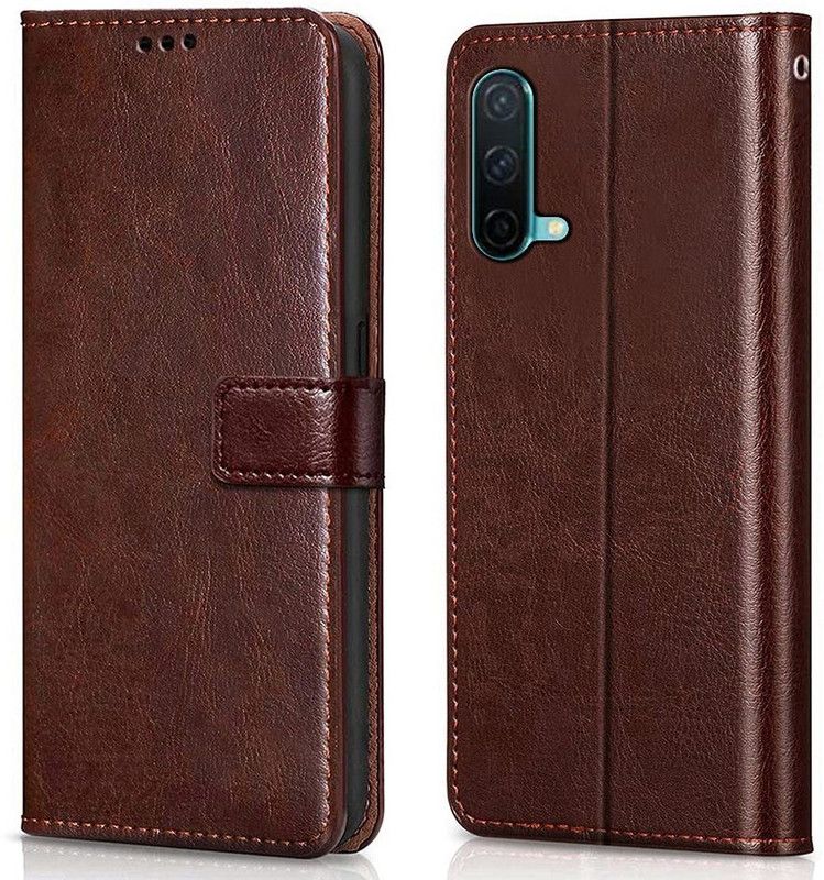 Moonlight Flip Cover for OnePlus Nord CE 5G  (Brown, Dual Protection, Pack of: 1)