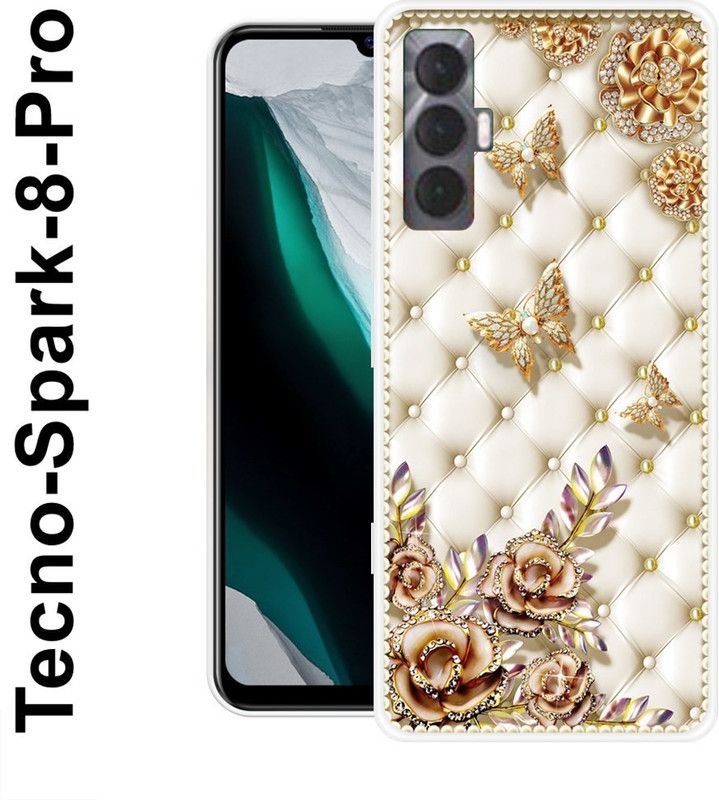 JATLAND Back Cover for Tecno Spark 8 Pro  (Beige, Silicon)