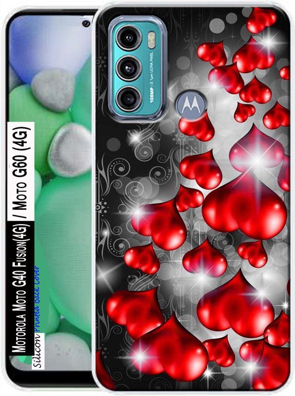 HEXAcase Back Cover for Motorola G40 Fusion , Motorola G60  (Red, Black, Dual Protection, Silicon, Pack of: 1)