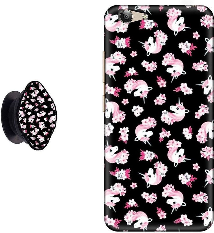 My Swag Back Cover for Vivo Y53i  (Black, Pink, Cases with Holder, Pack of: 2)