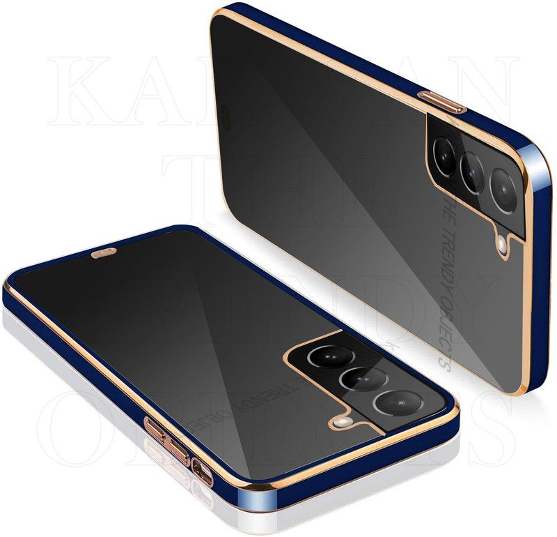 KARWAN Back Cover for Samsung Galaxy S21 Plus  (Blue, Gold, Transparent, Shock Proof, Silicon, Pack of: 1)