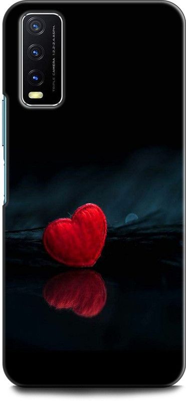 Dronk Back Cover for Vivo Y20i, V2027 HEARTS, LOVE, RED HEARTS, VALENTINES DAY, WOOD  (Multicolor, Dual Protection, Pack of: 1)