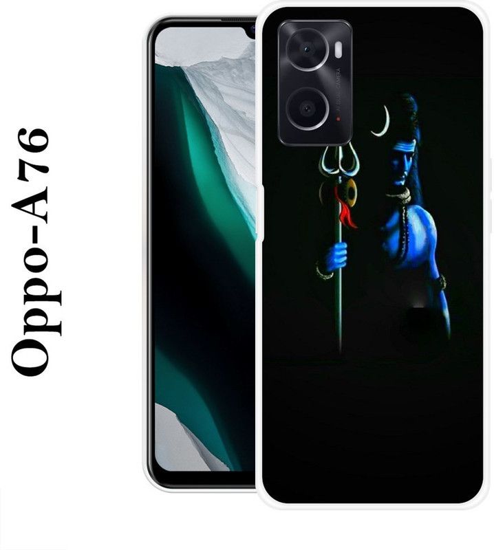 REALKING Back Cover for Oppo A76  (Blue, Black, Grip Case, Silicon)
