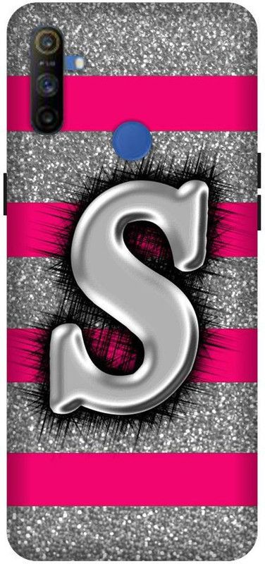 SSMORYA Back Cover for Realme Narzo 20A, S Pink Latter Printed Back Cover  (Multicolor, Hard Case, Pack of: 1)
