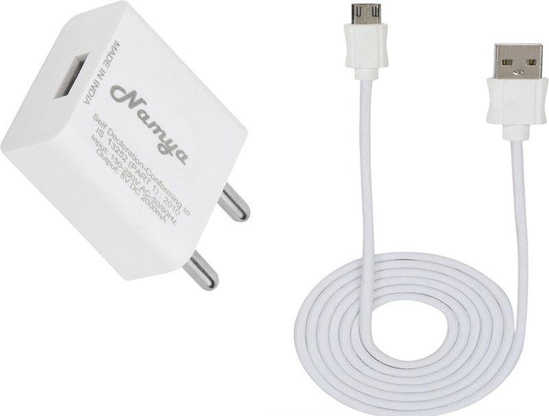 NAMYA 5 W NA 1 A Mobile 2A. FAST CHARGER &SYNC/DATA CABLE FOR N__KIA L 630 Charger with Detachable Cable  (White, Cable Included)