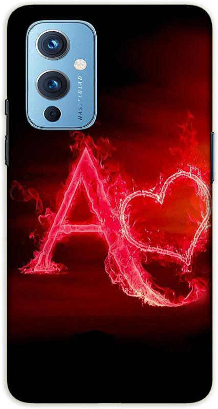 iprinto Back Cover for OnePlus 9 Letter A Back Cover  (Red, Hard Case, Pack of: 1)