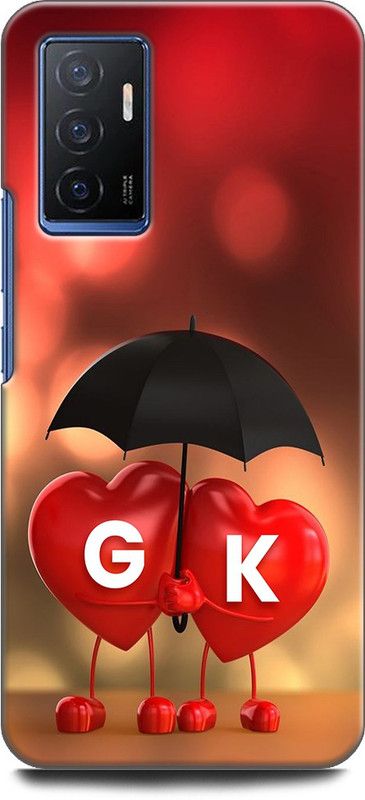 KEYCENT Back Cover for Vivo V23e 5G, V2126 G K, G LOVES K, NAME, ALPHABET, GK LOVE, HART, BLUE  (Multicolor, Shock Proof, Pack of: 1)