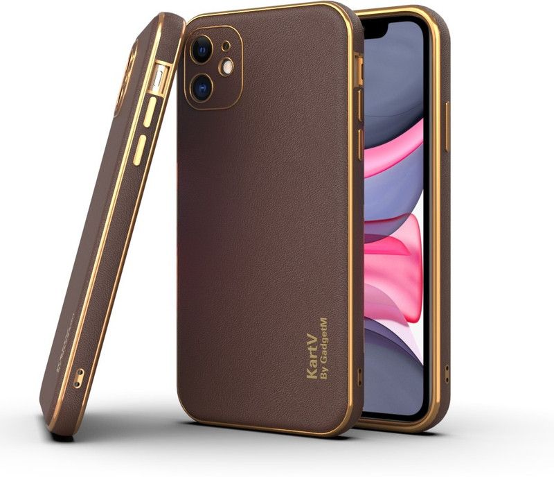 KartV Back Cover for Apple Iphone 11, Iphone 11  (Brown, Gold, Camera Bump Protector, Pack of: 1)