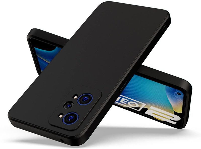 NewSelect Back Cover for Realme GT Neo2  (Black, Grip Case, Pack of: 1)