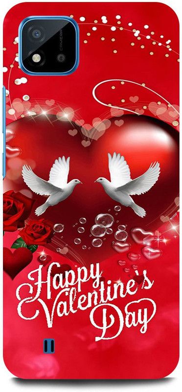 FRONK Back Cover for Realme C20, RMX3063, HAPPY, VALENTINE, DAY, LOVE, COUPLE, GIRL, BOY  (Red, Hard Case, Pack of: 1)