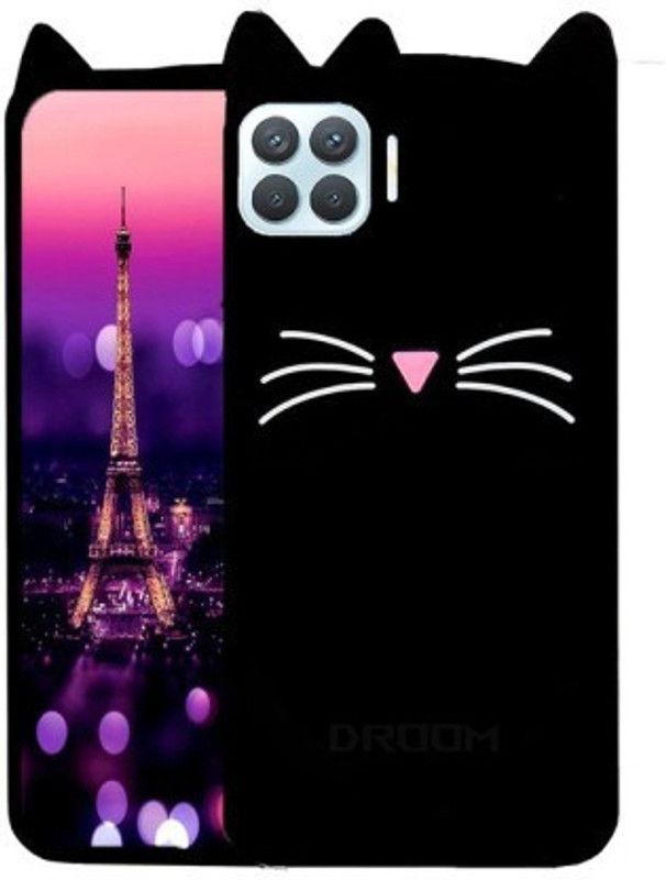 VESSHIC Back Cover for Oppo F17  (Black, Flexible, Silicon)