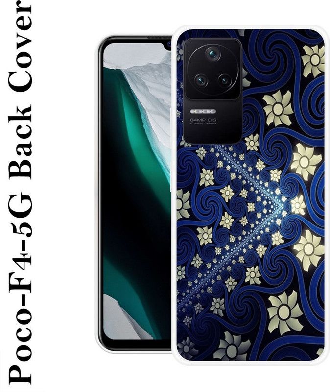 INDIALAND Back Cover for Poco F4 5G  (Blue, Beige, Grip Case, Silicon, Pack of: 1)