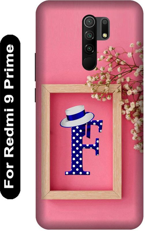 SSMORYA Back Cover for Redmi 9 Prime ,F letter, Pink Printed Mobile case cover  (Multicolor, 3D Case, Pack of: 1)