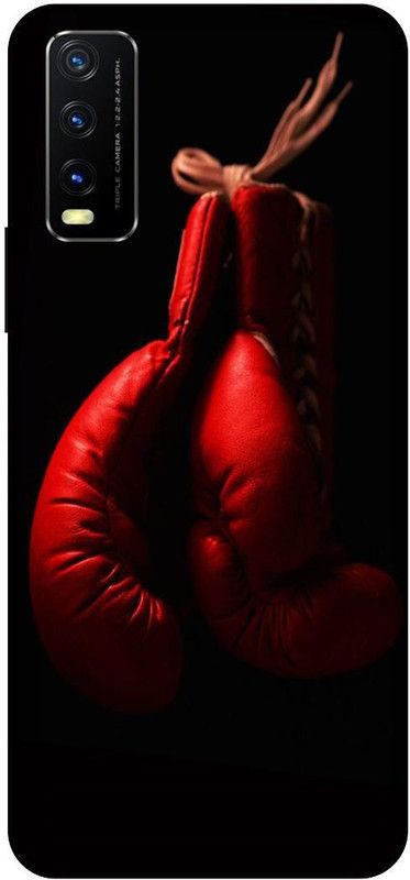Bluvver Back Cover for Vivo Y20G  (Black, Red, Hard Case)