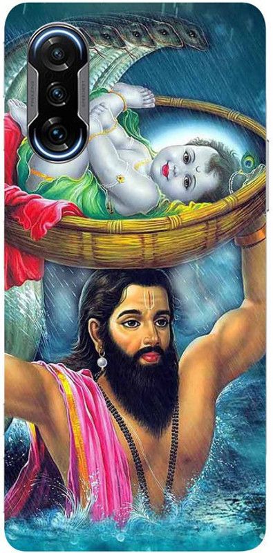 Golden Mask Back Cover for Sky Hawk Back Cover For Redmi Poco F3 GT Nand Baba and Bal Krishna  (Multicolor, Waterproof, Silicon, Pack of: 1)