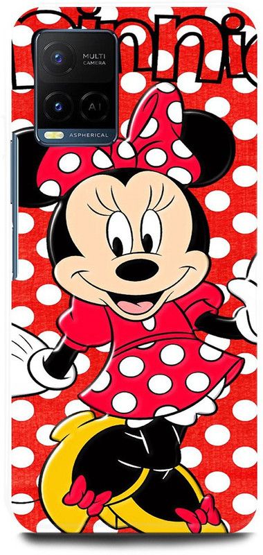 JUGGA Back Cover for Vivo Y33T, V2146, MICKEY, MOUSE, MINNIE, MOUSE, DOLL, TEDDY, LOVE  (Red, Hard Case, Pack of: 1)