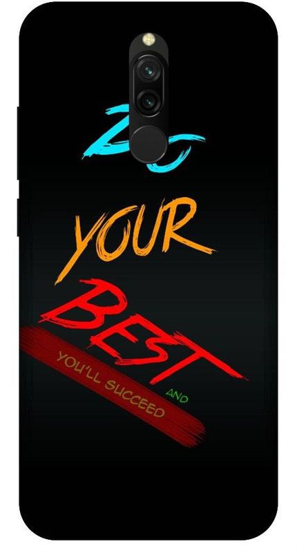 SSMORYA Back Cover for Mi Redmi 8 Black Printed Back Cover  (Multicolor, Waterproof, Pack of: 1)