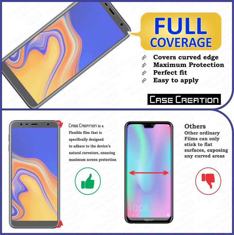 CASE CREATION Screen Guard for New Galaxy J4 Plus (Samsung)  (Pack of 2)