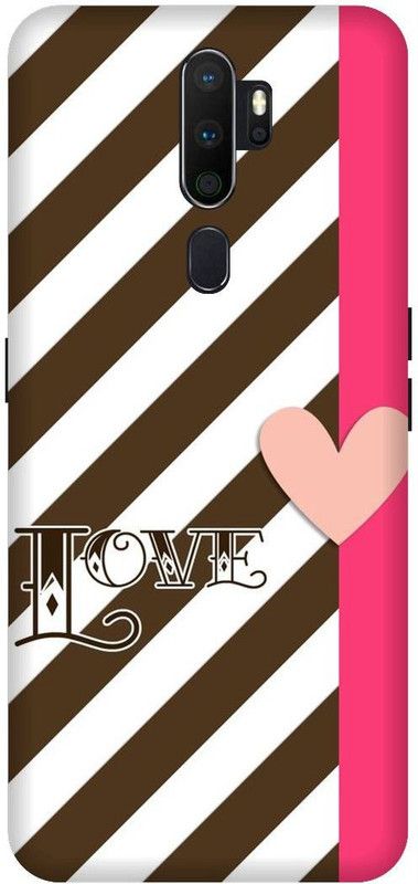 SSMORYA Back Cover for OPPO A5 2020 (Pink Heart) Printed Back Cover  (Multicolor, Waterproof, Pack of: 1)