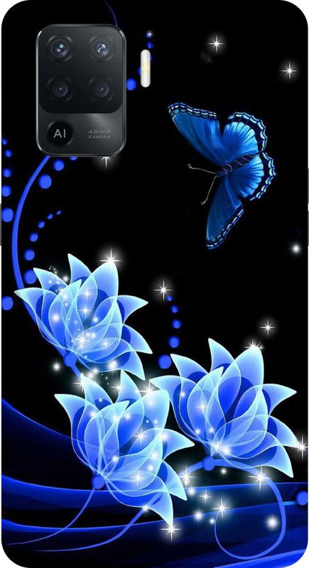 aemcesh Back Cover for Oppo F19 Pro  (Blue, Black, Anti-radiation, Silicon, Pack of: 1)