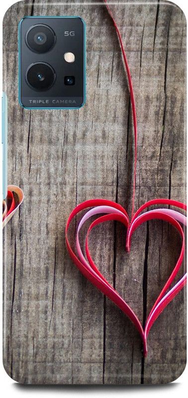 play fast Back Cover for Vivo y75 5G, V2142 HEART, LOVE, COUPLE, SHAPE  (Grey, Hard Case, Pack of: 1)