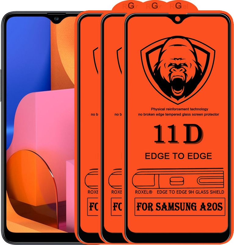 SoftTech Edge To Edge Tempered Glass for Samsung Galaxy A20S  (Pack of 2)