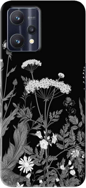 NDCOM Back Cover for Realme 9 Pro 5G Black & White Flowers Printed  (Multicolor, Hard Case, Pack of: 1)